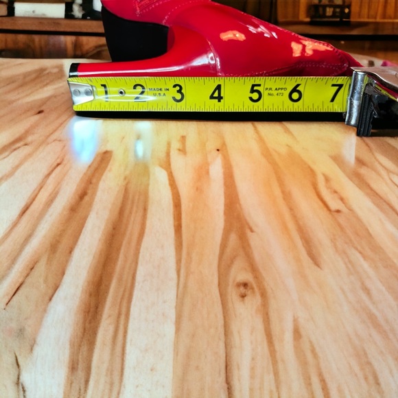 Women’s Red Thigh High Faux Patent Boots Size 8 M - Picture 7 of 12